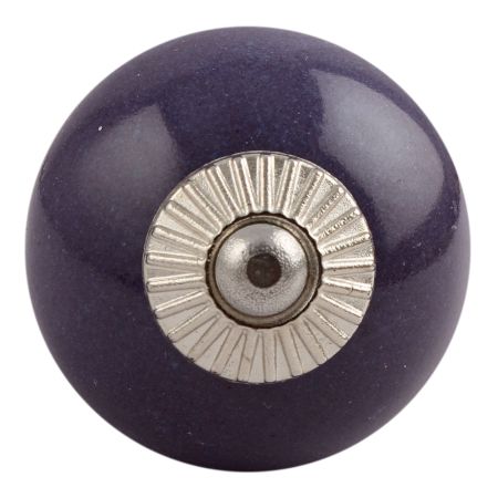 Purple Round Silver Fitting Ceramic Cabinet Knob Online